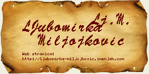 LJubomirka Miljojković vizit kartica